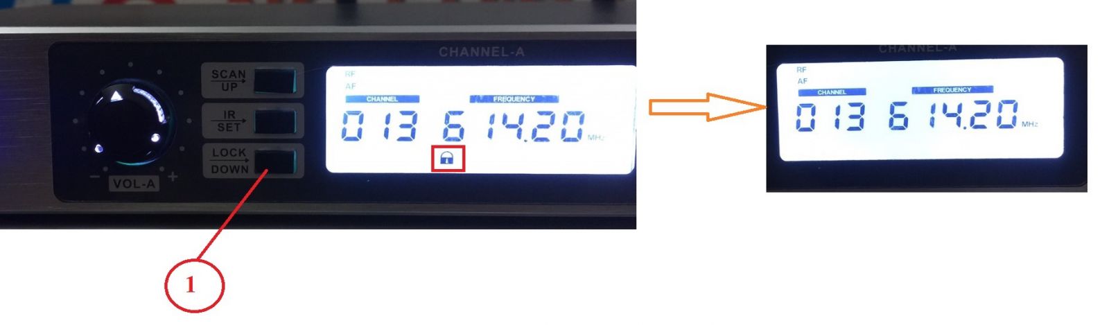 cách kết nối mic không dây khi lệch tần số